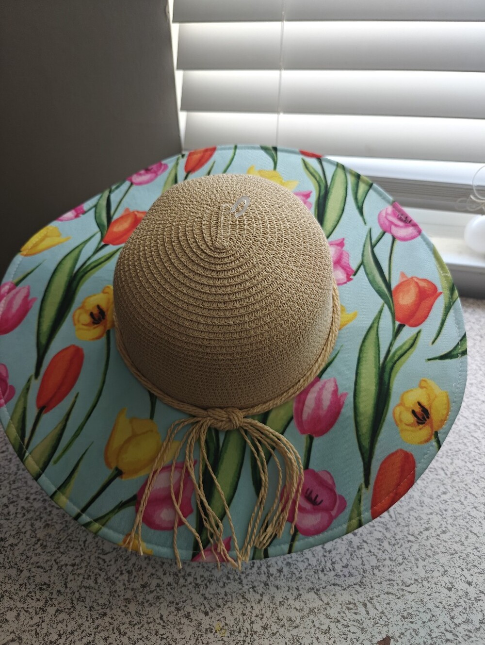 Lucky 7 Good Vibes Straw Hat 22" New Beach Cruise Tulip